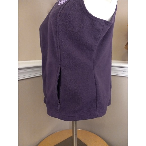 Disney Park Womens‎ Mickey Mouse Sleeveless Embroidered Purple Fleece Vest Xl - Picture 7 of 13